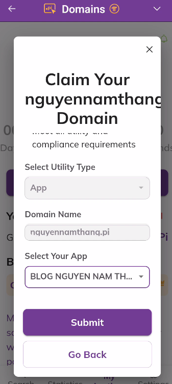 Hướng dẫn claim domain.pi của bạn